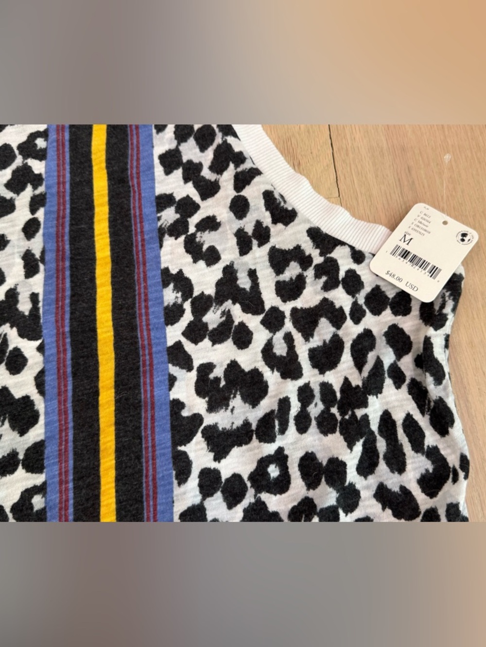 NEW Free People M Love Printed Tank Top NWT Black Combo - Picture 2 of 9